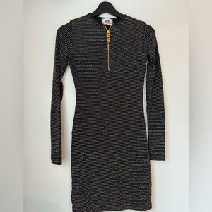 Chic Black and Gold Long Sleeve Dress